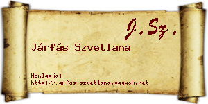 Járfás Szvetlana névjegykártya